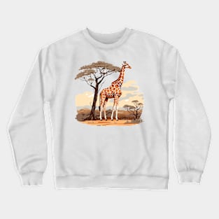 Watercolor Giraffe Crewneck Sweatshirt